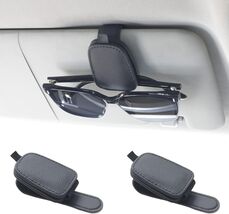 Versatile Magnetic Sunglass Holder for Visors - 2 Durable Black Leather ... - $23.71