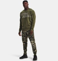 Under Armour Mens Rival Fleece Camo Script Jogger Pants, Size Green - £35.92 GBP