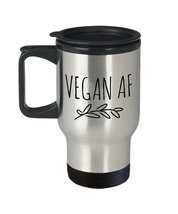 Funny Travel Mug for Vegan 14oz - VEGAN AF - Vegetarian Birthday Gift, Friend, C - £18.26 GBP