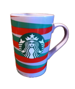 Starbucks Purple Green Red Stripe Mermaid Logo 11 oz Coffee Tea Cup Mug ... - €8,45 EUR