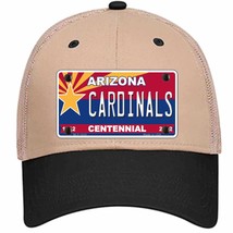 Arizona Centennial Cardinals Novelty Khaki Mesh License Plate Hat - £21.81 GBP