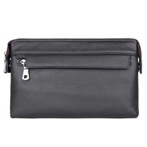 Full Grain Leather Clutch Bag Business Office Hand Bag Fashion Long Male Clutche - £84.63 GBP