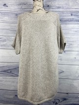 Chicos 2 Chunky Knit Sweater Womens L 12 Short Sleeve Scoop Neck 100% Co... - $18.00