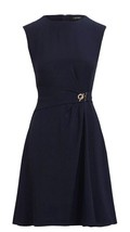 Ralph Lauren Sleeveless Jewel Neck Navy Texture Zippered Toggle Hardware... - £59.78 GBP