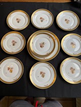 BROWN ROSE Royal Copenhagen large pastry set 14 plates    -   made in De... - $429.00
