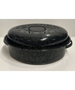 Black Speckled Oven Roaster 16&quot;  With Lid - $33.63