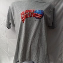 Vintage Retro 1998 Planet Hollywood Dallas T-shirt Size XL Gray 22x27 WOW - $24.74