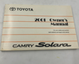 2001 Toyota Camry Solara Owners Manual Handbook OEM L03B45075 - $19.79