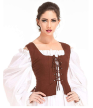 Mittelalterlich Mädchen Piraten Renaissance Cosplay Kostüm Doppelseitig Bauer - £41.81 GBP+