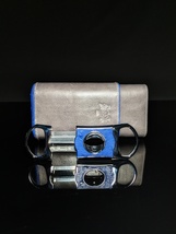 Brizard and Co. - Blue Ostrich and Grey Leather Cigar Case and V-Cutter image 14
