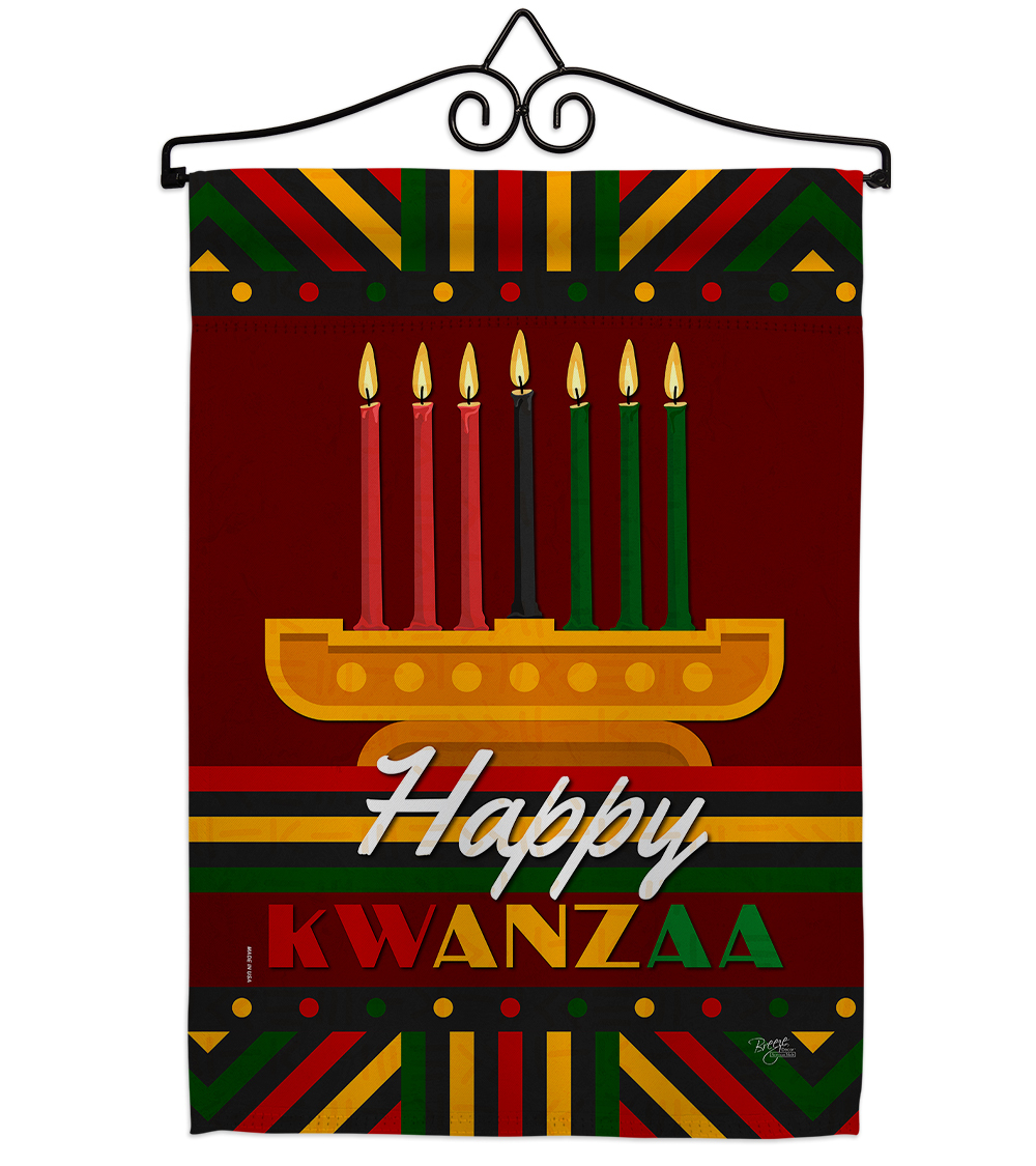Primary image for Happy Kwanzaa - Impressions Decorative Metal Wall Hanger Garden Flag Set GS11423