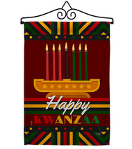Happy Kwanzaa - Impressions Decorative Metal Wall Hanger Garden Flag Set... - $27.97