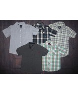 Boys Short Sleeve Plaid Button Up Shirt Lot Size 5-6 DC Hawk Quicksilver... - €19,96 EUR