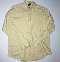 Charter Club Room Men&#39;s Button Up Long Sleeved Collared Shirt Yellow Size XL - £28.05 GBP
