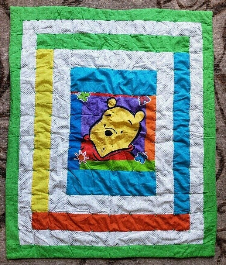 Handmade Winnie The Pooh Toddler Baby Blanket Throw 47" x 39" - £10.21 GBP