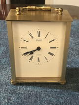Staiger Quartz Carriage￼ Shelf Clock Gold Tone Metal Case Made in West G... - $13.10