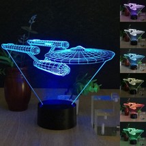 3D Starship Shape 7-Color LED Night Light Touch Switch USB Table Desk La... - £27.73 GBP