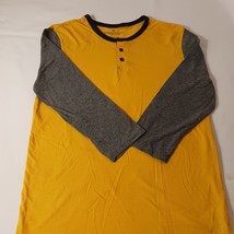 American Eagle Outfitters Women's Yellow & Gray 3/4 Sleeve Henley T-Shirt Small image 10