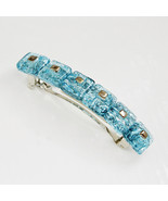 Barrette • Hair Clip • Handmade Bohemia Bubble Glass Decorated with Plat... - £18.79 GBP