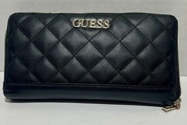 Guess Women Wallet Clutch Faux Leather Black 4” X 8.5” - £10.46 GBP