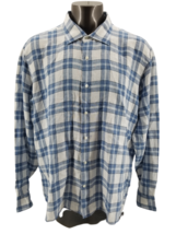 Peter Millar Collection Button Shirt MensBlue 100% Linen LongSleeve Cuta... - $25.57