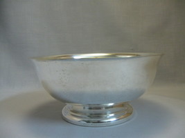 Silver Plate Large Vegetable Serving Bowl Pedestal Base Unknown Maker - $12.95