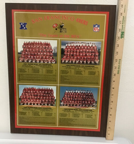 SAN FRANCISO 49ERS "THE TEAM OF THE 80'S" WOODEN PLAQUE TEAM PHOTOS COLOR Item image 9