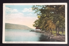 Canandaigua Lake Seneca Point Dock Scenic View New York NY Postcard c1920s - $5.99