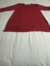 Chelsea & Theodore Women's Red Long Sleeve Pullover Blouse Top Size Large image 5