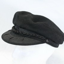 Aegean Greek Fishermans Cap 7 1/2 Black Made In Greece Men Wool Fiddler Hat - £33.67 GBP