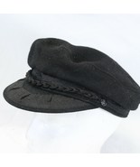 Aegean Greek Fishermans Cap 7 1/2 Black Made In Greece Men Wool Fiddler Hat - £31.50 GBP