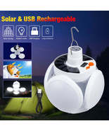 Portable Solar LED Camping Lantern with USB Rechargeable Battery - £16.47 GBP
