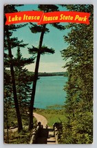 Lake Itasca Minnesota Douglas Lodge State Park Postcard VTG cancel bagle... - £6.80 GBP
