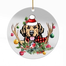 Cute Border Collie Dog Antlers Reindeer Christmas Ornament Acrylic Gift Decor - £13.36 GBP