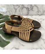 Merrell Womens Natural Tan Strappy Flat Sandals Size 8 Brown Leather Com... - $33.65