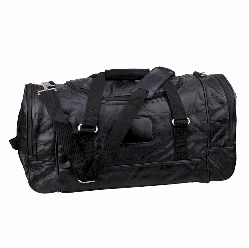 21" Leather Duffle Bag  Black