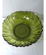 Vtg MCM Serving Bowl, Sunflower Design Avocado Green, Large  10.5” - $18.80