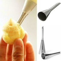 2PCS Stainless Steel Piping Nozzles Tips Cake Puffs Ice Cream Puff Baking Tools - £3.99 GBP