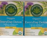 2 Pack Lemon EveryDay Detox by Traditional Medicinals, 16 Tea Bags Each - $18.95