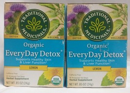 2 Pack Lemon EveryDay Detox by Traditional Medicinals, 16 Tea Bags Each - £14.97 GBP