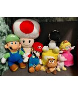 Super Mario Bros Nintendo PEACH TOAD MARIO Plush &amp; Backpack 9pc Lot - $5,993.02 MXN