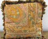 ETRO Italy Home Collection Decorative Gold Paisley Tassel Pillow 16” x 16” - $117.81