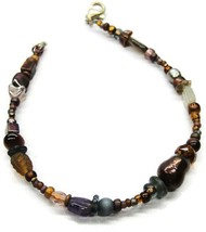 925 Sterling Silver Bracelet Multi Colored Natural Stones - £34.90 GBP