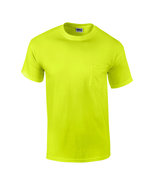 Gildan G230 Safety Green 2XL  Ultra Cotton Pocket T-shirt ANSI OSHA Verde - £9.28 GBP