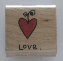 Love Heart Rubber Stamp by Stampcraft 1 1/2" x 1 1/2" - $5.25