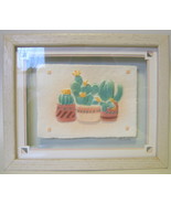 Framed Bah Relief Cacti Print Hand Molded Paper - $48.00 CAD