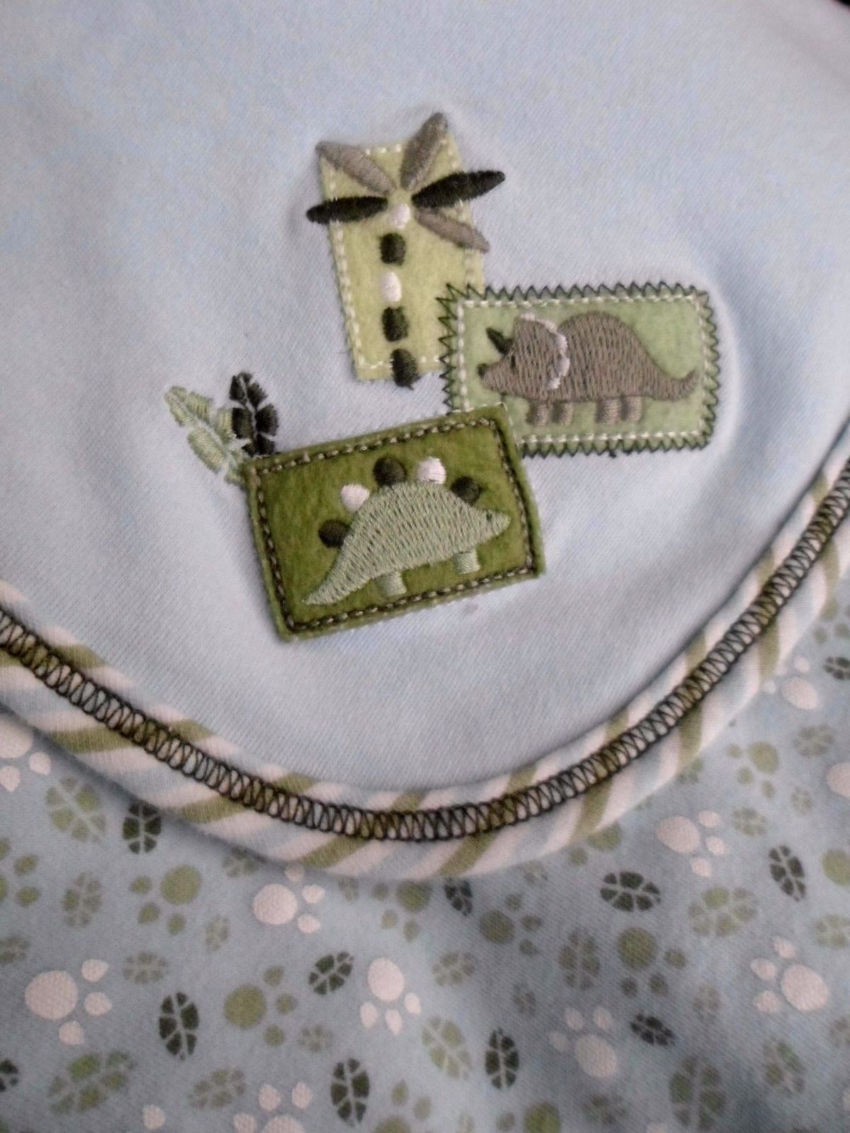 Little Me DINOSAUR Blue Green Cotton Baby Blanket Lovey - $29.35