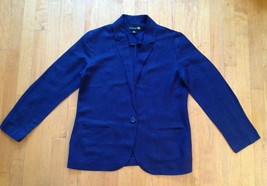 Forever 21 Women&#39;s Navy Blue Linen Blazer Size Medium  - £22.14 GBP