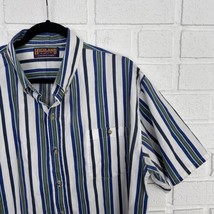 Vintage Shirt Button Up Highland Outfitters Mens Large Vertical Stripes - $17.63