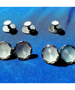 Art DECO STERLING SILVER GUILLOCHE ENAMEL CUFFLINK BUTTONS SET ANTIQUE - €2.605,14 EUR